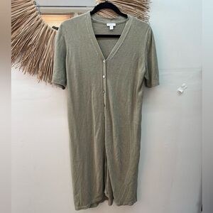 Jjill linen blend button down midi dress